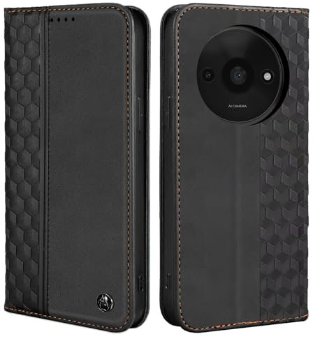 CXTcase Coque pour Xiaomi Redmi A3, Housse en Cuir PU Pochette Portefeuille Magnétique Etui de Protection, Flip Case pour Xiaomi Redmi A3, Noir