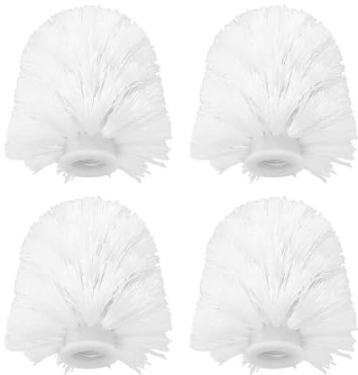 XMNIVATE 4 Pieces Toilet Brush Replacement Heads, Bathroom Accessories, Threaded Mouth Brush Heads, Bristle Cleaning Brush Heads, Bathroom Cleaning Tools, Toilet Brush Heads(White)