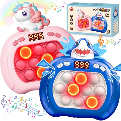 Montessori Jouets à partir de 3 ans : VATOS Pack of 2 Pop Game Push Fidget Adhs Jouets pour Enfants à partir de 4 5 6 7 8 9 10 11 12 ans pour Garçon Fille Enfants Licorne Cadeaux Licornes Amusantes