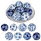 OLYCRAFT 8Pcs Blue and White Porcelain Balls - Handmade Decorative Porcelain Beads 4cm with 3mm Hole - Floating Ceramic Orbs Spheres for Centerpiece, Bowls, Vases, Tables, Wedding, Home Decor