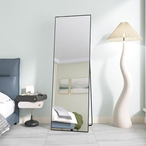 KeepGoon Miroir sur pied classique 162 x 53 cm - Grand miroir sur toute la longueur - Cadre en aluminium - Miroir cosmétique rectangulaire - Parfait pour le salon, la chambre à coucher, le dressing