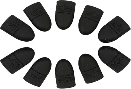 10pcs Silicone Nail Remover Caps Nail Covers Acrylic Gel Polish Soak Off (Black)