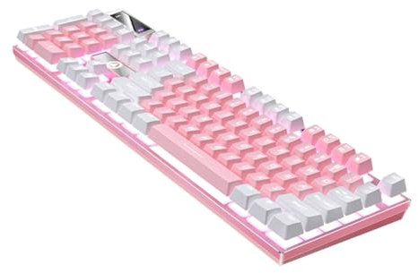 Uonlytech Tastiera Da Gioco Rgb Tastiera Full Retroilluminazione Colorata e Sospesi Per Digitazione Ottimale Supporto e Costruzione Resistente