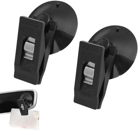 Autoausweis Halter Clip - 2 Saugnapf Clips Windschutzscheibe Parkscheinhalter mit Saugnapf | Runder Ticket und Notiz Halter, Werbung Pop Display Halter für Van, Wohnwagen und Fahrzeuge