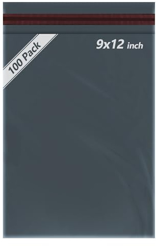 100 Stück graue Pakettaschen, Versandtaschen, 22,9 x 30,5 cm, 100 Stück, Poly-Postbeutel, selbstklebend, iSOUL kleine bis große Versandtaschen, verschiedene Versandtaschen, Versandtaschen
