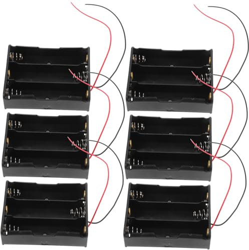 TINEASUR Aa Batteriehalter mit 14cm Kabel aus Kunststoff 6 Stück 3x3,7v Batteriefach Leicht und Einfach zu Transportieren für Mobilen Einsatz