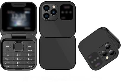 Easylife PocketFlip i16 Phone (Black). Flip Phone with Built-In Camera & Flash, Senior Mobile Phones with USB Cable & Battery Case, Mobile Phone for Elderly People with FM Radio - Fully Guaranteed