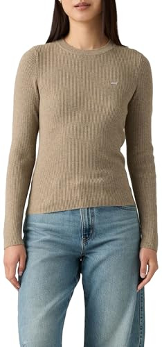 Levi's Rib Crew Sweater Taupe Gray Heather Bros