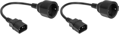 ACT Cavo di alimentazione C14 a CEE7/3, 0,2 m, C14 maschio a presa CEE7/3, per UPS/UPS,PDU spina per dispositivi freddi – AK5250 (Confezione da 2)