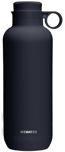 WEWATER INFUSE Bottle - Borraccia Termica 750 ml Con Infusore Integrato, Bottiglia Portatile Riutilizzabile, Maniglia, Senza BPA, Tappo Anti-Perdita Con Doppia Apertura, Termos Blu