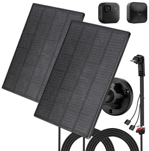 Solarpanel für Blink Kamera Outdoor 4 (4. Gen)/(3. Gen) XT3/XT2/XT-Kamera | 3W Solarpanel mit Akku, Micro USB & Type-C, 13,12ft Ladekabel, IP65 Wasserdicht Kompatibel mit Blink Outdoor Camera (2 Pack)