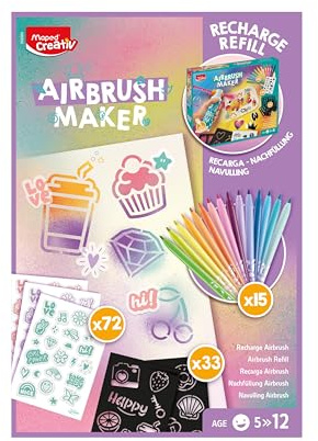 Maped Creativ - Recharge Pastel Airbrush Maker - enfant - Activité Graffiti