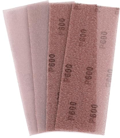 50 Stück Schleifgitter 70 x 198mm,Korn 600 Schleifstreifen, Schleifnetz, Geeignet Klett Schleifblätter für Handschliff, Schwingschleifer und Handschleifblock
