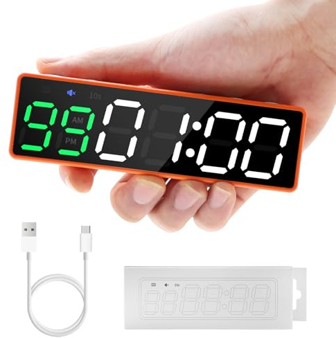 LUCKY TIME Gym Timer, Mini Portable Gym Clock, 10 Trainingsmodi HIIT/Tabata, Stoppuhr mit starkem Magnet, digitale Wanduhr Countdown/Aufwärts-Zeit Intervall-Timer für Gym/Home/Garage/Progress Tracking