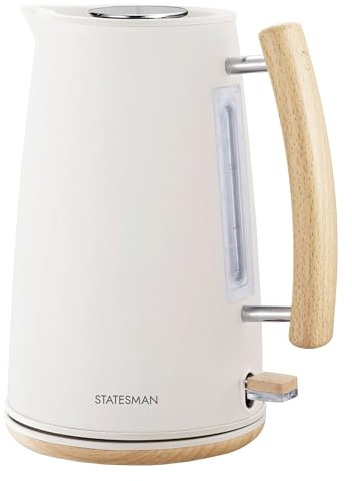 Statesman 1.7L Scandi Kettle, Cream | 3000W Rapid Boil, Cordless, Auto Shut-Off, Boil Dry Protection, Removable Filter