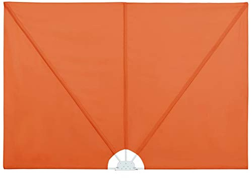 Yisssmeng Faltbare Seitenmarkise Terracotta 400x200 cm, wetterfester Balkon-Sonnenschutz aus robustem Polyester mit Stahlrahmen, platzsparend zusammenklappbar, moderner Sichtschutz