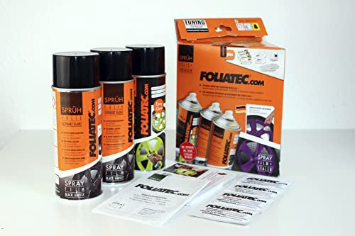 Foliatec Promo Spray Film Set - Black + Sealer Glossy 3x400ml
