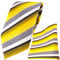 TigerTie Designer Krawatte Designer Einstecktuch in gelb grau weiss schwarz anthrazit gestreift