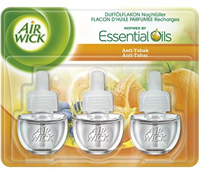 Airwick Duftölflakon 3er Pack, Nachfüller für Duftstecker, Anti-Tabak