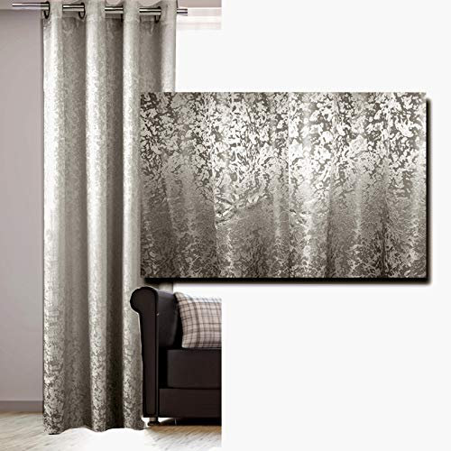 JEMIDI Vorhang Blickdicht 140x245cm - Gardine mit Ösen Anbringung - Ösenschal Dekoschal Glanz Optik - 100% Polyester für Wohnzimmer Schlafzimmer