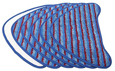 LTWHOME Blue Stripe Pro Steam Cleaning Replacement Microfibre Pads Fit for Vax Steam Cleaner Mops S2, S2C, S3, S3S, S85-CM, S7, S86-SF-CC, S86-SF-C (Pack of 6)