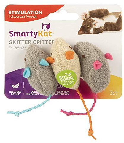 SmartyKat Skitter Critters Cat Toy Catnip Mice, 3/pkg …