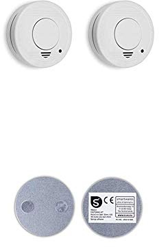 Smartwares 2er Pack TÜV geprüfter Rauchmelder/Feuermelder, DIN EN 14604 Zertifiziert, RM250/2, 2er Pack + Magnetbefestigungsset für Mini Rauchmelder, RMAG3_SW