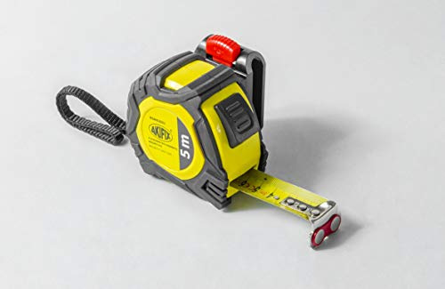 Akifix NSM43002 Flessometro Gommato Magnetico Superprofessionale con Doppia Metrica Up&Down, 8 x 25 mm