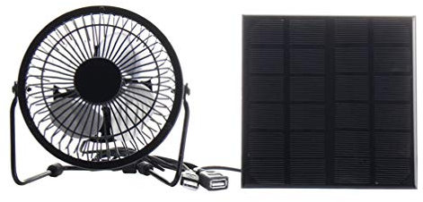 Yardwe Solar Fan Solar Panel Fan 5W Solar Plate Power Bank Cooling Fan For Greenhouse Pet Dog Chicken House Traveling Cooling Solar Power Fan