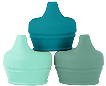 Boon Snug Lot de 3 couvercles en silicone – Convertissez toutes les tasses pour enfants ou tout-petits en gobelets à bec souple – Fournitures d'alimentation et essentiels de voyage pour tout-petits –