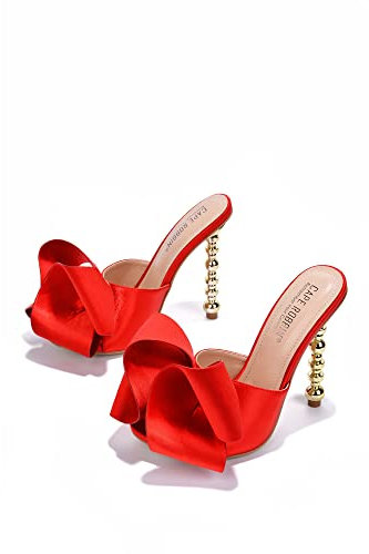 Cape Robbin Salsa Sexy High Heels für Damen, ovale offene Zehenschuhe, Absätze, Rot/Ausflug, einfarbig (Getaway Solids), 41 EU