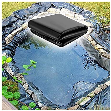 GEREP Teichfolie Reißfest Verdicken Anti-Versickerung Membran Zum Fischteich Strom Brunnen Und Wassergarten Pools Membran, Schwarz/Thickness: 0.3mm / 1×6m