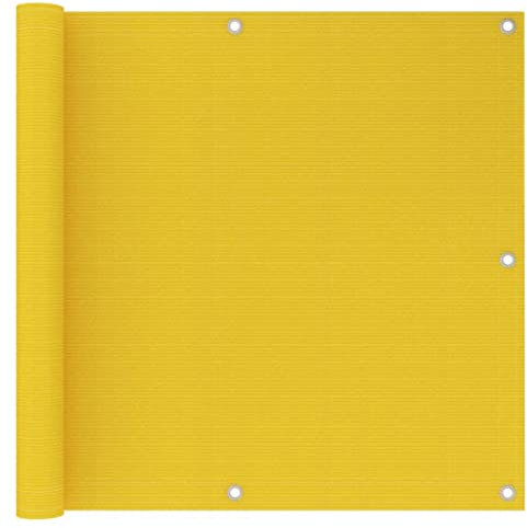 vidaXL Balkon Sichtschutz Bespannung Terrasse Windschutz Sonnenschutz Balkonbespannung Balkonverkleidung Balkonsichtschutz Gelb 90x300cm HDPE