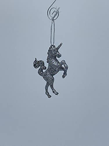 Weihnachtskugel Einhörner Einhorn Silber Glitzer 2 STK Mädchen Geschenk Unicorn Weihnachten