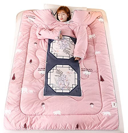 TV-Decke Winter Lazy Quilt mit Ärmeln Steppdecke Decke mit Ärmeln Winter-warme verdickte Decke Kissen Throw Pillow Nickerchen Kuscheldecke Geschenk (Color : E, Size : 120x160cm)