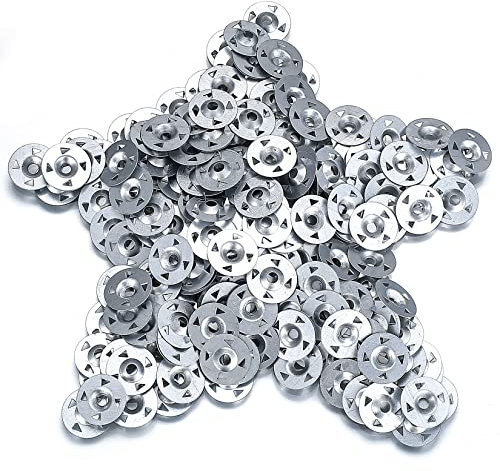 220 Pcs galvanised steel Easy Fix Washers,28mm Insulation Thermoboard Fixed Backer Nail Gaskets Gypsum Boards Claw Washers (220) (220)