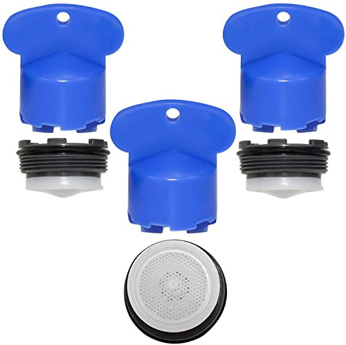 Aérateur de Mousseur Robinet M24 3pcs Insert Embout Robinet Cuisine Universel Economiseur d'eau pour Robinet avec 3pcs Clé Démontage Aérateur Clé Remplacement (M24)