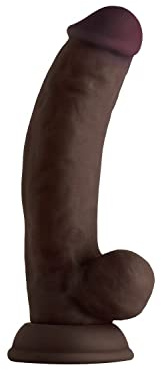 Shaft Model C 19,05 cm Liquid Silicone Dong With Balls Mahogany Black