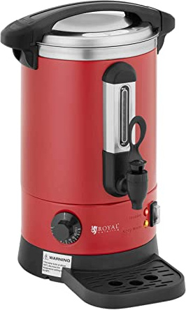 Royal Catering RC-WBDWC6R Kettle 6.1L 1500W Stainless Steel Mulled Wine Kettle Hot Water Heater Hot Drink Dispenser