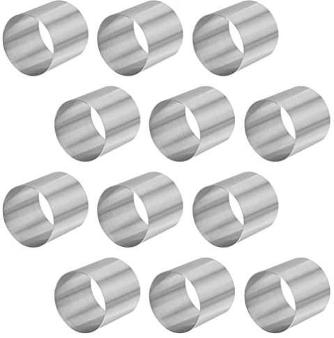 DOITOOL Ringe Mousse Backringe 12 Pcs Mini Round Cake Ring Stainless Steel Cake Molds Dessert Mousse Baking Molds DIY Chocolate Pastry Baking Tool for Kitchen Party Supplies Kuchenringe