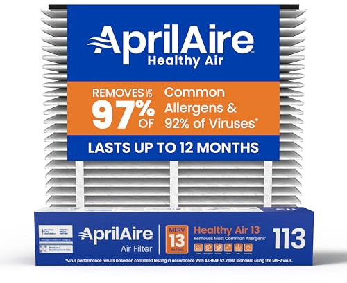 AprilAire 113 Replacement Filter for AprilAire Whole House Air Purifiers - MERV 13, Healthy Home Allergy, 16x20x4 Air Filter (Pack of 1)