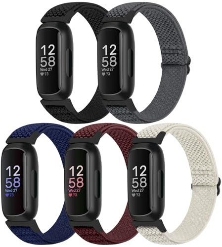 Bcuckood Kompatibel mit Fitbit Inspire 3/Inpsire 2/Inspire/Inpsire HR/Ace 2/Ace 3 Bändern, elastisches, verstellbares Ersatz-Armband, Damen, Herren, Kinder, dehnbar, weich, Sport-Nylon-Schlaufenriemen
