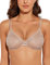 Deyllo Damen Bügel BH mit Spitze Unwattierter Triangel BH Soft Brustformende, Beige, 75C