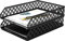 Exerz Bandejas de Correo 2pz apilable, Bandejas para Cartas, Organizador de Escritorio, Metal de Malla - Oficina, Escuela - Negro