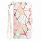 Knoowcase for iPhone 12 Shockproof Marble Case PU Leather Wallet Bumper Cover with Card Slots Protective Magnet Kickstand Drop Protection Shell Case for iPhone 12, Pink & White