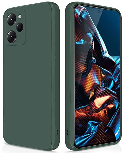 GiiYoon Hülle Kompatibel mit Xiaomi Poco X5 Pro, Hochwertiges Liquid Silicone Case, Rundumschutz Handyhülle, Kratzfestes Weiches Mikrofaserfutter- grün