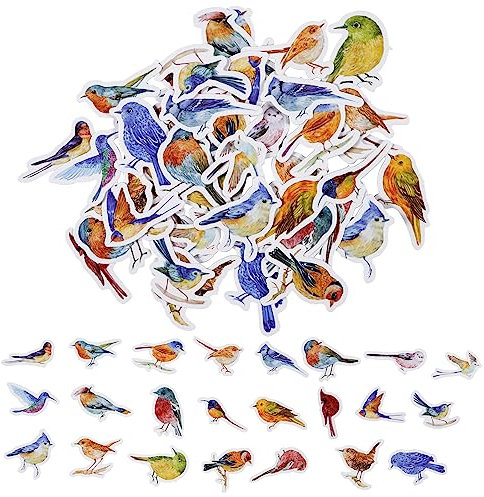 46PCS Cute Bird Stickers,Mini Scrapbook Animals Stickersl Kawaii Bird Stickers for Scrapbooking, Journal, Album, Phone Case, Laptop, Card Making