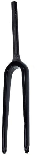 LHHL Fourche Avant De Vélo De Route en Fibre De Carbone 700C Fourche Rigide 1-1/8 Tube Conique QR 9x100mm Frein À Disque sans Filetage Fourche Vélo Ultralégère (Color : Black-Glossy, Size : 700C)