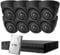 HiZone Pro 8CH 1080P Security Camera System with Hard Drive 2TB, H.265+ 8 Channel DVR Recorder and Weatherproof CCTV Dome Cameras Indoor Outdoor, 80ft Night Vision (8Camera+2TB), White