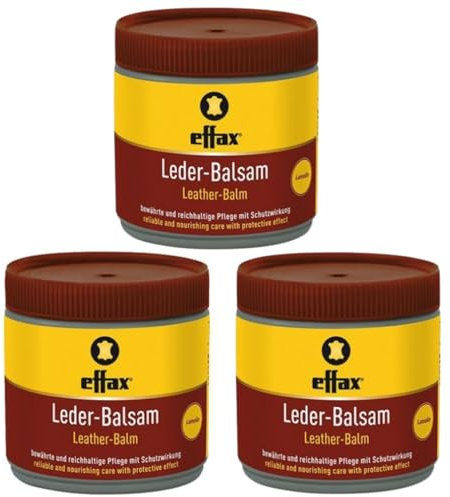 RL24 Effax - Leder-Balsam | Lederfett mit Bienenwachs | pflegt das Leder | Lederwachs für perfekten Glanz | feuchtigkeitsabweisende Lederpflege | 3 x 500 ml Dose (3er Set)